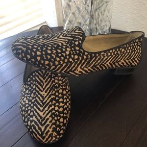 ADAM TUCKER ME TOO animal print fur loafer/flat